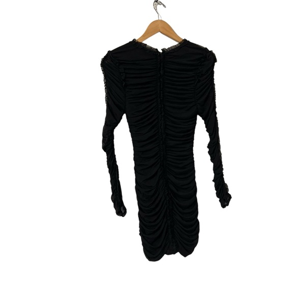 REVOLVE x NBD Las Olas Black Ruched Mesh Long Sleeve Dress - Picture 9 of 9